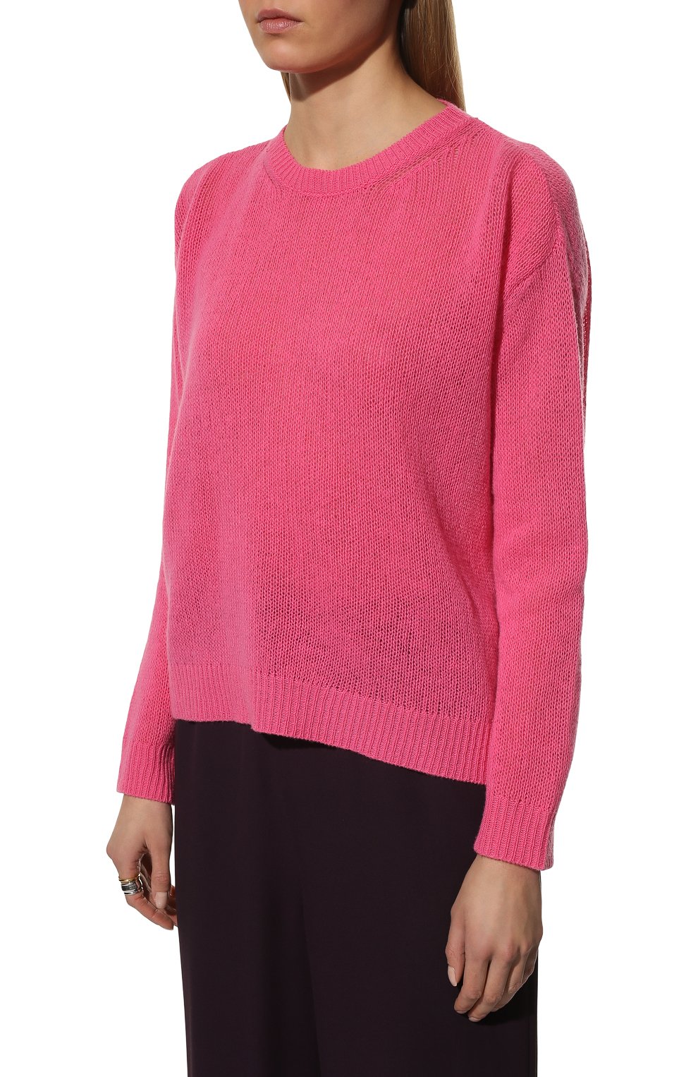 Женский свитер из шерсти и кашемира VALENTINO розового цвета, арт. XB3KC32N72H | Фото 3 (Женское Кросс-КТ: Свитер-одежда; Материал внешний: Шерсть, Кашемир; Рукава: Длинные; Длина (для топов): Стандартные; Материал сплава: Проставлено; Нос: Не проставлено; Драгоценные камни: Проставлено; Стили: Кэжуэл)
