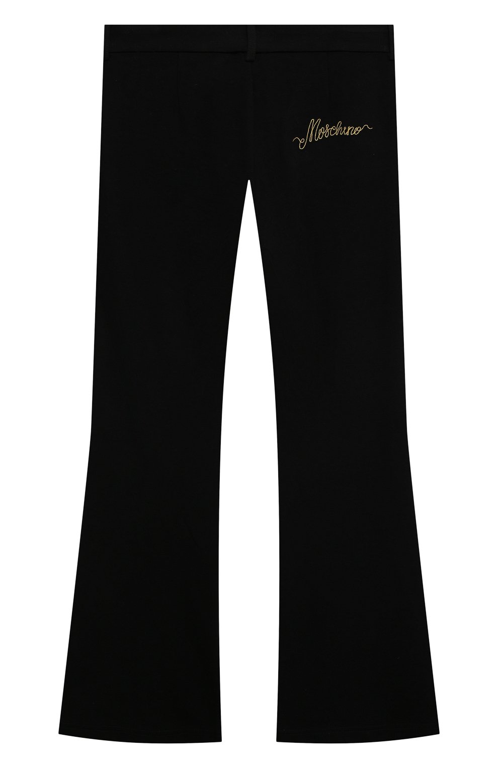 Детские брюки из  вискозы MOSCHINO черного цвета, арт. HDP05B/LJA07/4A-8A | Фото 2 (Случай: Повседневный; Материал сплава: Проставлено; Нос: Не проставлено; Материал внешний: Вискоза)