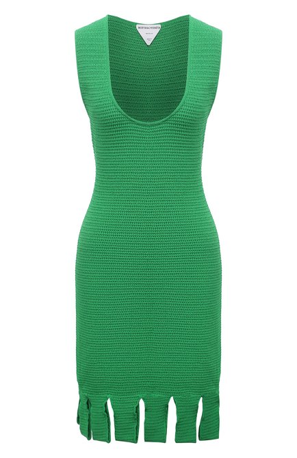Женское хлопковое платье BOTTEGA VENETA зеленого цвета по цене 187500 руб., арт. 656578/V0S90 | Фото 1