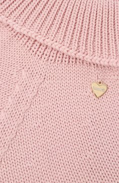 Детский шерстяной шарф-манишка IL TRENINO розового цвета, арт. CL-4058/J | Фото 3 (Материал: Текстиль, Шерсть; Материал сплава: Проставлено; Нос: Не проставлено)