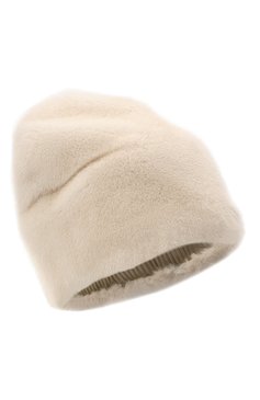 Женская шапка фанни из меха норки FURLAND белого цвета, арт. 0141100110113300000 | Фото 1 (Материал: Натуральный мех)