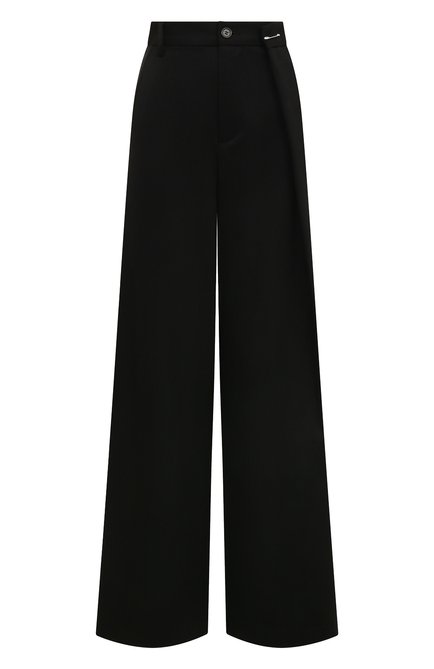 Женские брюки MM6 черного цвета, арт. S52KA0481/S47848 | Фото 1 (Материал сплава: Проставлено; Длина (брюки, джинсы): Стандартные; Драгоценные камни: Проставлено; Материал внешний: Шерсть, Синтетический материал)