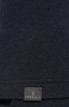 Мужская футболка из хлопка и кашемира CAPOBIANCO темно-синего цвета, арт. 15M660.WS00./58-60 | Фото 5 (Принт: Без принта; Рукава: Короткие; Длина (для топов): Стандартные; Материал сплава: Проставлено; Материал внешний: Хлопок; Драгоценные камни: Проставлено; Стили: Кэжуэл)