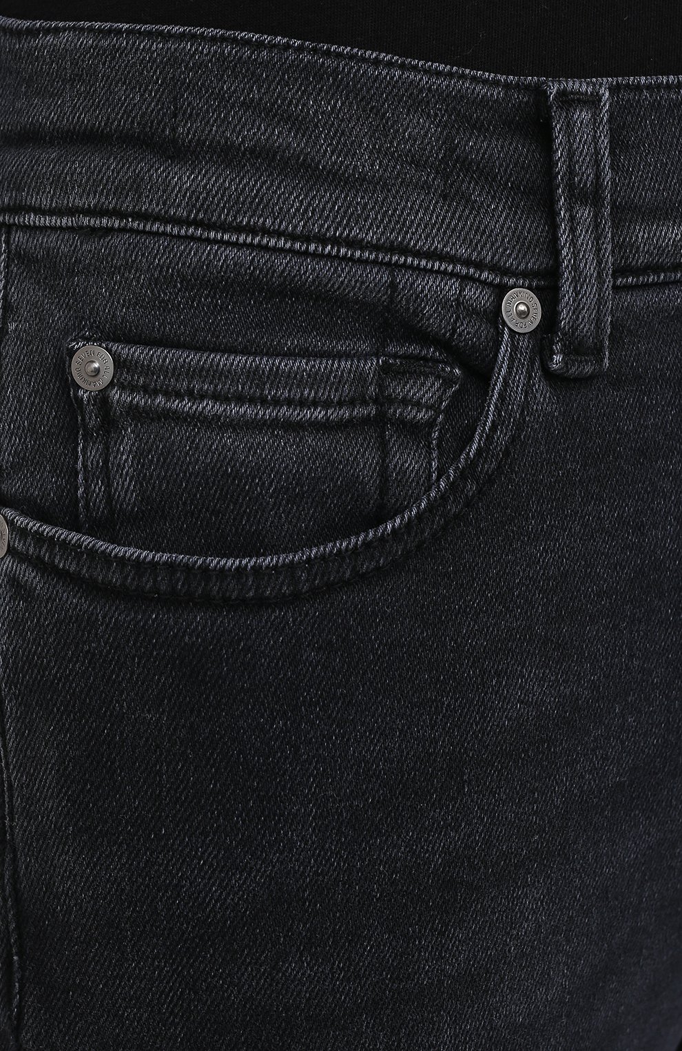 Мужские джинсы 7 FOR ALL MANKIND черного цвета, арт. JSD4B190VB | Фото 5 (Силуэт М (брюки): Прямые; Кросс-КТ: Деним; Длина (брюки, джинсы): Стандартные; Стили: Гранж; Материал внешний: Хлопок)
