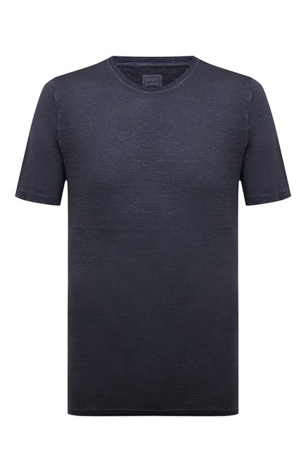 Мужская льняная футболка 120% LINO темно-синего цвета по цене 22900 руб., арт. 31ALIM7186/000E908/S00 | Фото 1