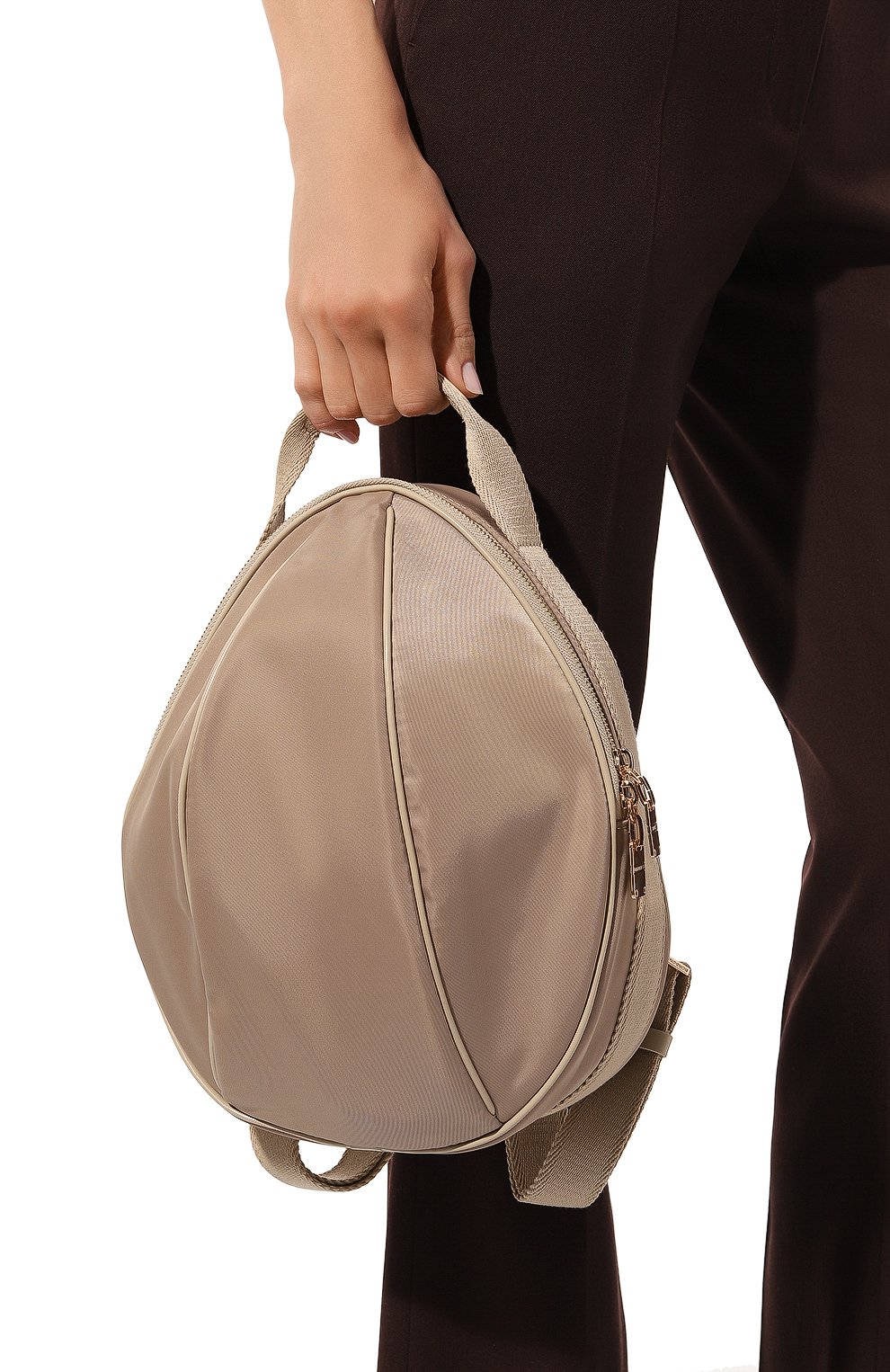 Женский рюкзак 011 BORBONESE бежевого цвета, арт. 924287 | Фото 2 (Материал: Текстиль; Стили: Кэжуэл)