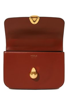 Женская сумка phoenix NEOUS коричневого цвета, арт. 00016A | Фото 6 (Сумки-технические: Сумки top-handle; Материал: Натуральная кожа; М атериал сплава: Проставлено; Ремень/цепочка: На ремешке; Драгоценные камни: Проставлено; Размер: small)