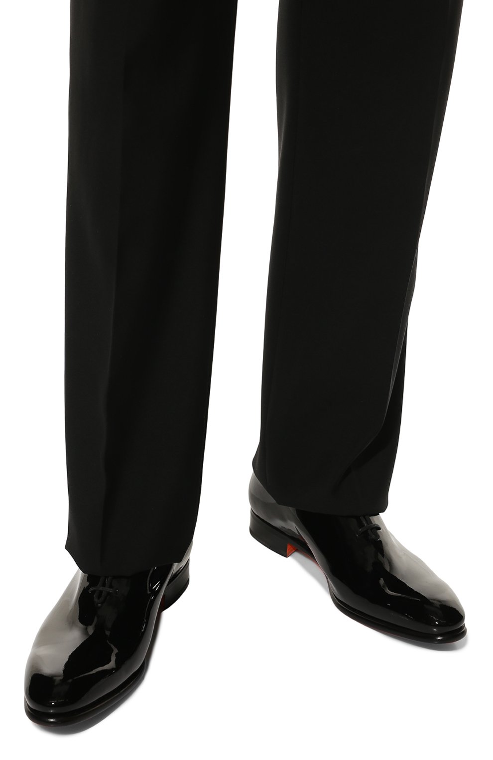 Мужские кожаные оксфорды SANTONI черного цвета, арт. MCCG16229BC3JVERN01 | Фото 3 (Случай: Вечерний; Материал внутренний: Натуральная кожа, Т екстиль; Стили: Классический)