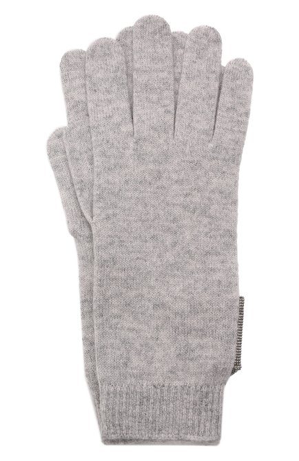 Детские кашемировые перчатки BRUNELLO CUCINELLI светло-серого цвета, арт. B12M14589C | Фото 1 (Материал: Шерсть, Кашемир, Текстиль)