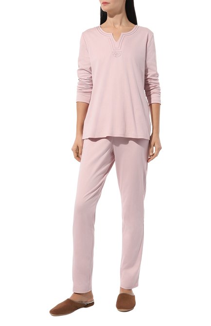Женская хлопковая пижама LOUIS FERAUD розового цвета, арт. 3231376 | Фото 2 (Материал сплава: Проставлено; Материал внешний: Хлопок; Нос: Не проставлено)