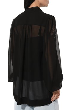 Женская блузка YANA DRESS черного цвета, арт. 1-26-060-4902/5 | Фото 4 (Рукава: Длинные; Стили: Гламурный; Принт: Без принта; Материал внешний: Синтетический материал, Вискоза; Длина (для топов): Удлиненные; Материал сплава: Проставлено; Драгоценные камни: Проставлено; Женское Кросс-КТ: Блуза-одежда)