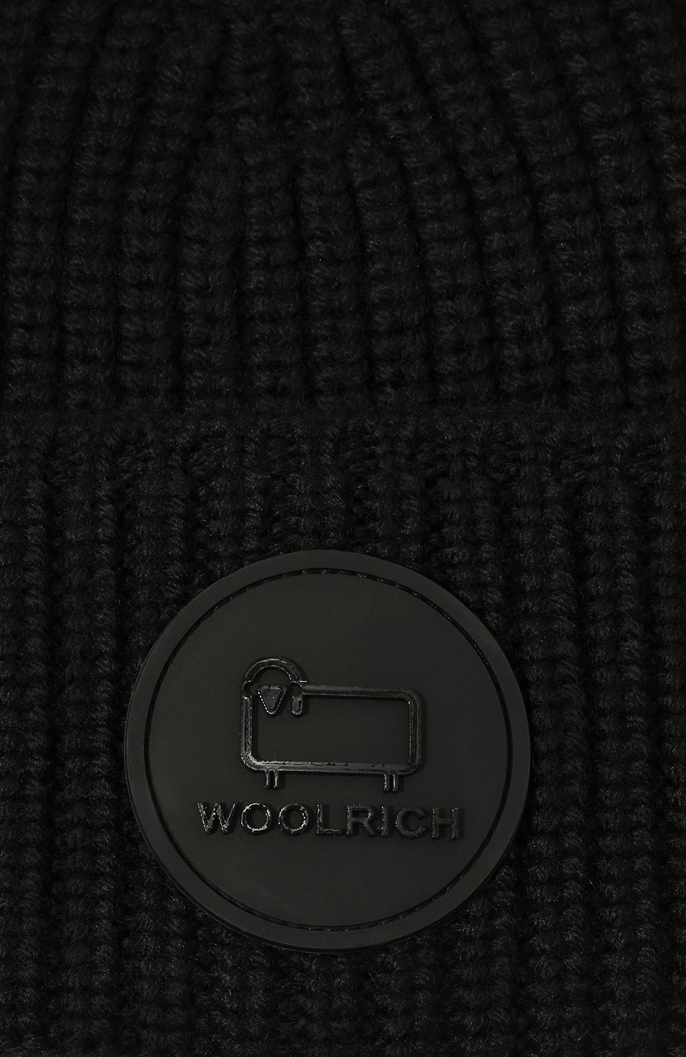Мужская шерстяная шапка WOOLRICH черного цвета, арт. CFW0AC0169MR/UF0663 | Фото 3 (Материал: Текстиль, Шерсть; Кросс-КТ: Трикотаж)