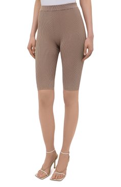 Женские шорты из вискозы SAINT LAURENT бежевого цвета, арт. 657443/Y75BE | Фото 3 (Женское Кросс-КТ: Шорты-одежда; Региональные ограничения белый список (Axapta Mercury): RU; Кросс-КТ: Трикотаж; Длина Ж (юбки, платья, шорты): До колена; Материал внешний: Вискоза; Стили: Кэжуэл)