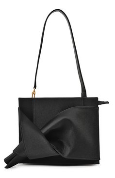Женская сумка bow N21 черного цвета, арт. 23IBP0962RS01 | Фото 1 (Сумки-технические: Сумки top-handle; Материал сплава: Проставлено; Материал: Текстил ь; Драгоценные камни: Проставлено; Размер: small)