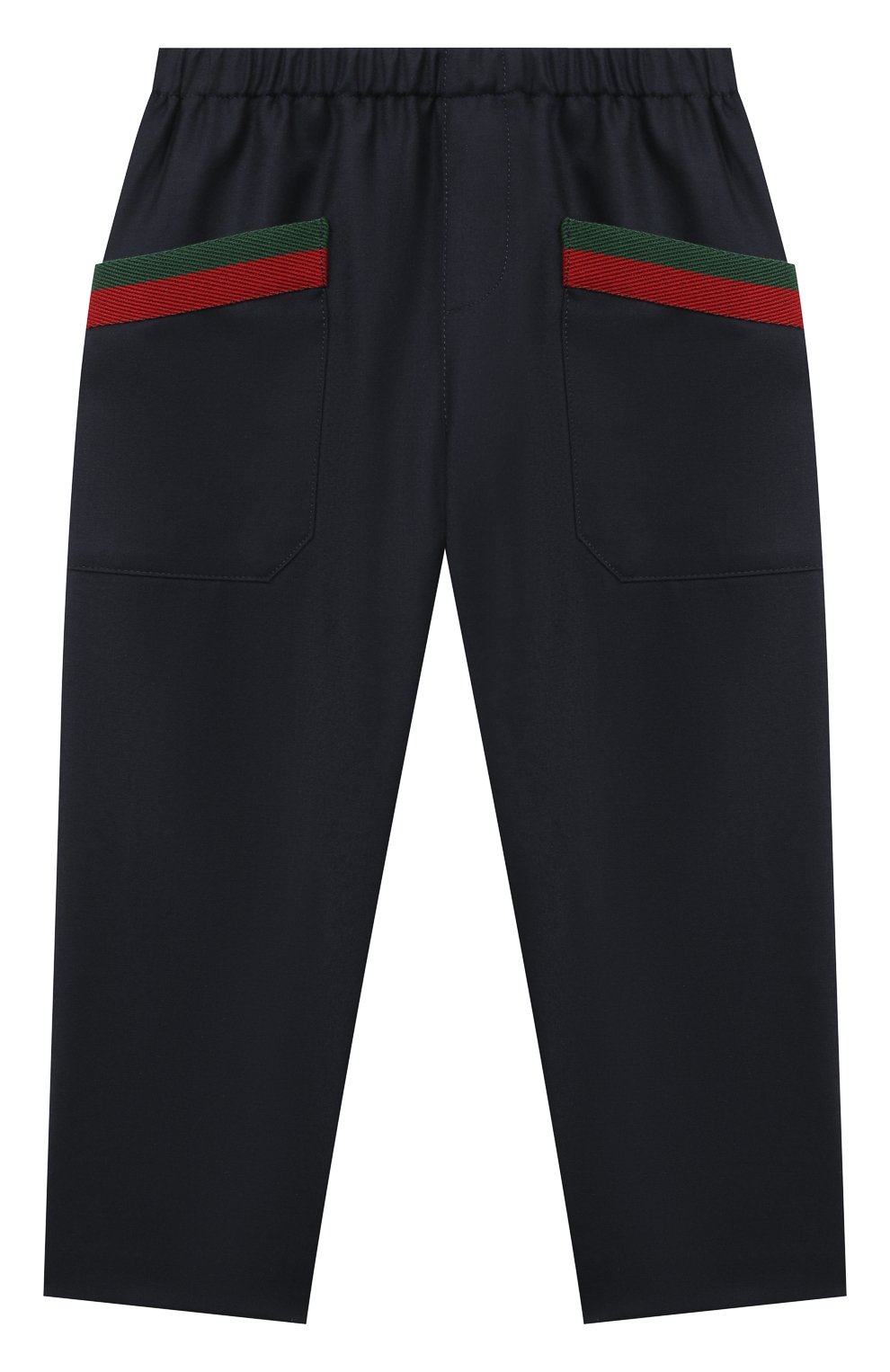 Детские шерстяные брюки GUCCI синего цвета, арт. 616390/XWAJ5 | Фото 1 (Материал внешний: Шерсть; Случай: Повседневный; Материал подклада: Купро; Мальчики Кросс-КТ: Брюки-одежда; Ростовка одежда: 10 - 11 лет | 140 - 146см, 4 года | 104 см, 5 лет | 110 см, 6 лет | 116 см, 8 лет | 128 см)