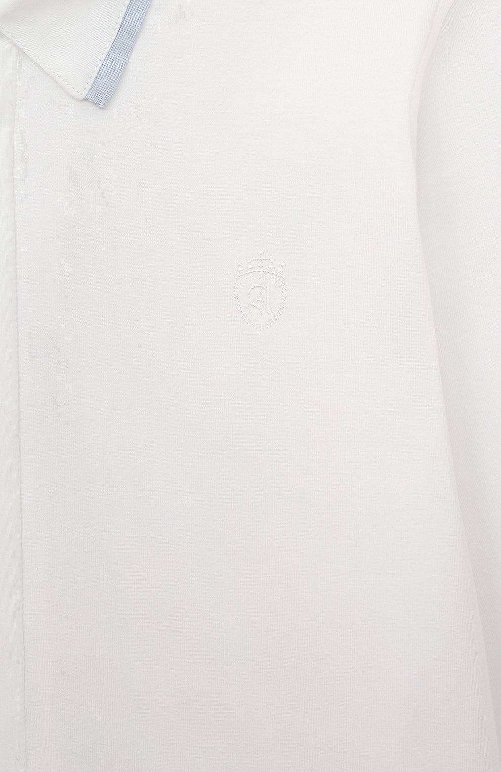 Детская хлопковая рубашка ALETTA белого цвета, арт. AM220778LR-32/9A-16A | Фото 3 (Рукава: Длинные; Материал сплава: Проставлено; Материал внешний: Хлопок; Стили: Классический; Драгоценные камни: Проставлено)
