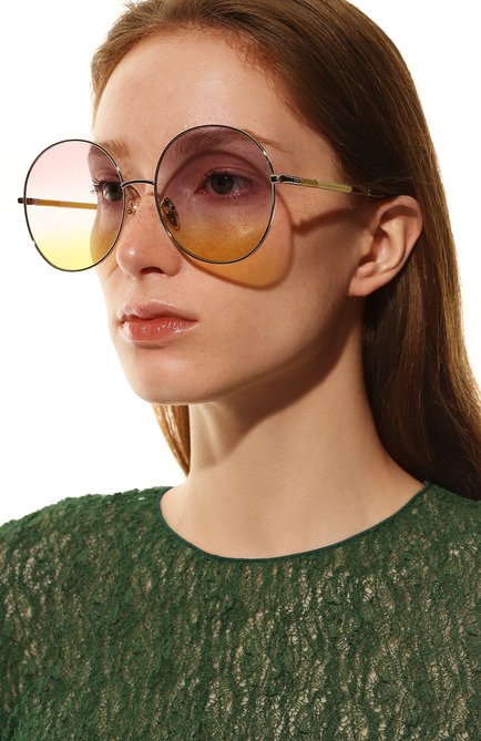 Женские солнцезащитные очки CHLOÉ разноцветного цвета, арт. CH0112S | Фото 2 (Очки форма: Круглые)