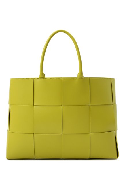 Мужская кожаная сумка-тоут arco BOTTEGA VENETA салатового цвета, арт. 680165/VB1K0 | Фото 1 (Материал: Натуральная кожа; Размер: large)