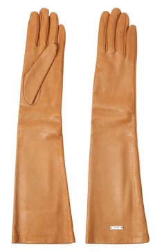 Женские кожаные перчатки KITON бежевого цвета, арт. D54907X0471B | Фото 2 (Материал: Натуральная кожа)