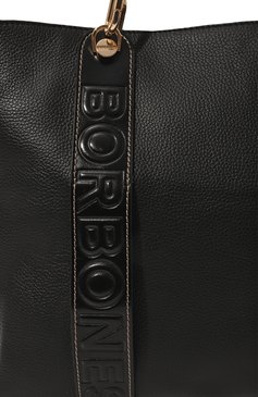 Женский сумка-шопер oyster medium BORBONESE черного цвета, арт. 923736 | Фото 3 (Сумки-технические: Сумки-шопперы; Размер: medium; Материал: Натуральная кожа)