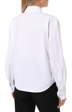 Женская хлопковая рубашка ARMARIUM белого цвета, арт. ARMTMT001/C001 | Фото 4 (Рукава: Длинные; Принт: Без принта; Женское Кросс-КТ: Рубашка-одежда; Длина (для топов): Стандартные; Материал сплава: Проставлено; Материал внешний: Хлопок; Драгоценные камни: Проставлено; Стили: Кэжуэл)