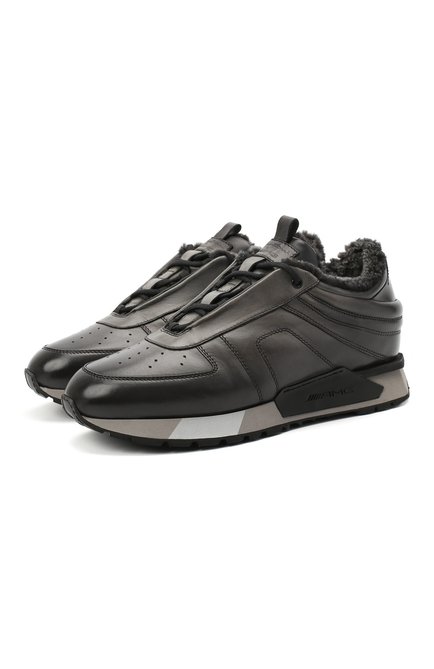 Мужские кожаные кроссовки SANTONI серого цвета по цене 0 руб., арт. MSAM21414GGNPBDNG62 | Фото 1