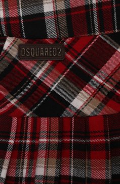 Детская хлопковая юбка DSQUARED2 красного цвета, арт. DQ1936/D0A5G | Фото 3 (Случай: Повседневный; Материал сплава: Проставлено; Нос: Не проставлено; Материал внешний: Хлопок)