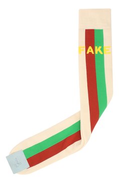 Мужские хлопковые носки «fake/not» GUCCI кремвого цвета, арт. 636395/4G157 | Фото 1 (Кросс-КТ: бельё; Региональные ограничения белый список (Axapta Mercury): RU; Материал внешний: Хлопок)