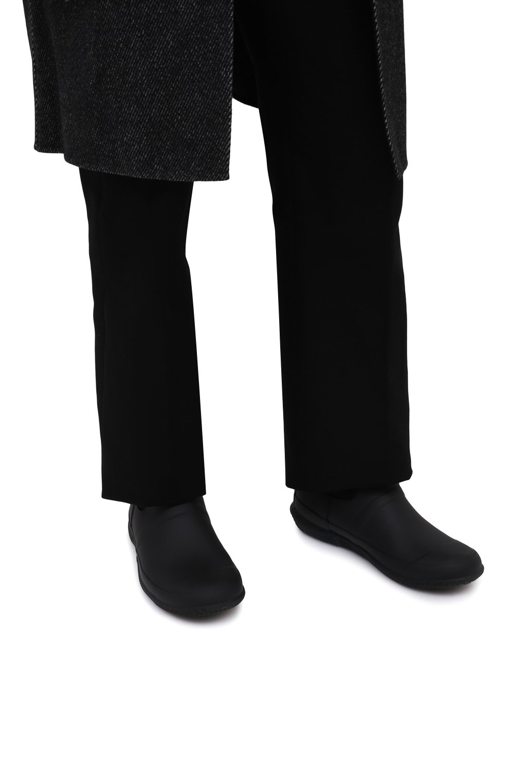 Мужские резиновые сапоги HUNTER черного цвета, арт. MFS9115NRE | Фото 3 (Материал утеплителя: Без утеплителя; Материал внутренний: Текстиль; Кросс-КТ: резиновые; Подошва: Плоская; Мужское Кросс-КТ: Сапоги-обувь; Материал внешний: Резина)