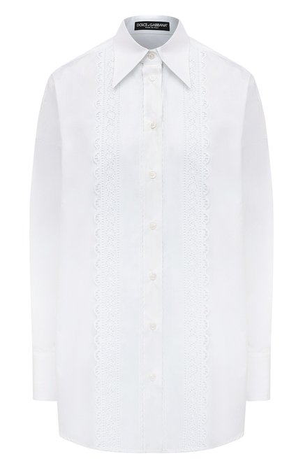 Женская хлопковая рубашка DOLCE & GABBANA белого цвета по цене 103000 руб., арт. F5N83T/FU5T9 | Фото 1