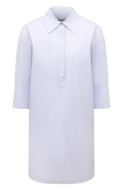 Женская хлопковая рубашка JIL SANDER голубого цвета по цене 107500 руб., арт. J05DL0105/J45178 | Фото 1