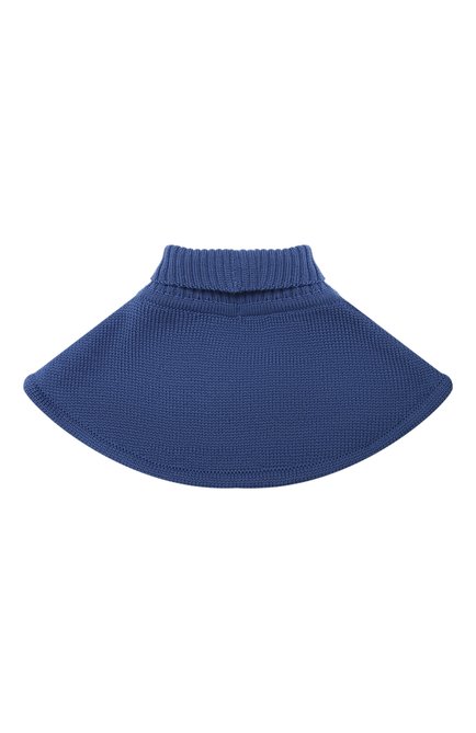 Детский шерстяной шарф-воротник CATYA синего цвета, арт. 024791/1 | Фото 2 (Материал: Шерсть, Текстиль)