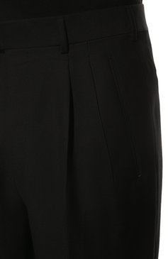 Мужские шерстяные брюки ERMENEGILDO ZEGNA черного цвета, арт. 320F00/75AD12 | Фото 5 (Материал внешний: Шерсть; Длина (брюки, джинсы): Стандартные; Стили: Классический; Случай: Формальный; Материал подклада: Вискоза)