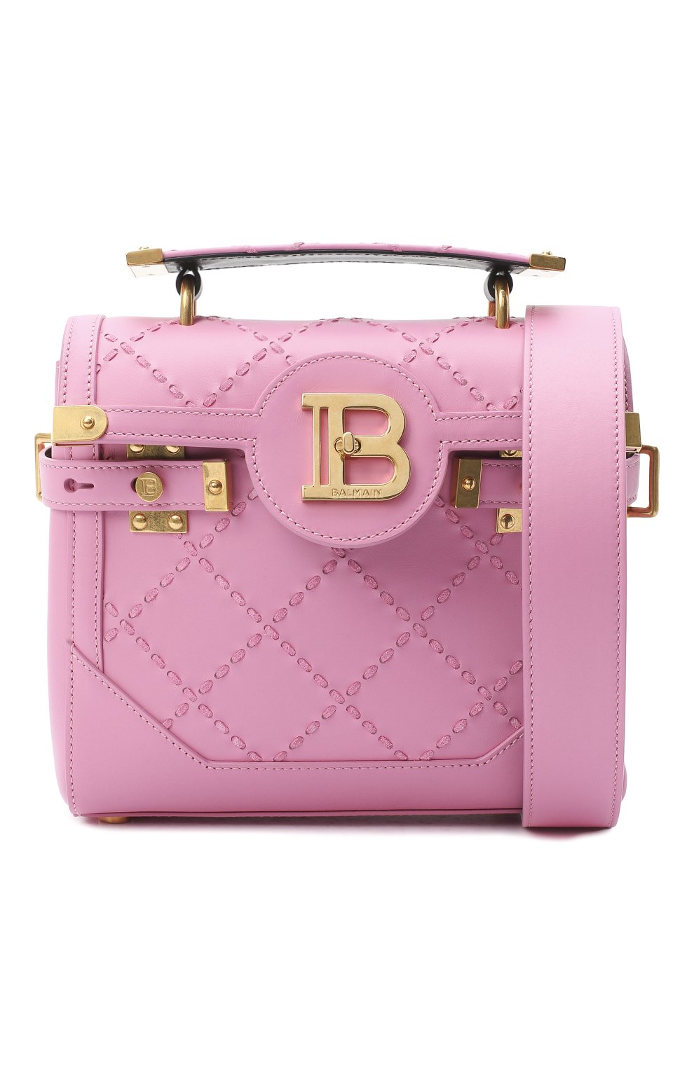 Женская сумка bbuzz 23 BALMAIN розового цвета, арт. UN1S501/LMCR | Фото 6 (Сумки-технические: Сумки через плечо, Сумки top-handle; Материал: Натуральная кожа; Ремень/цепочка: На ремешке; Размер: small)