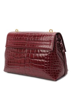 Женская бордовая сумка v-ring medium из кожи аллигатора VALENTINO ...