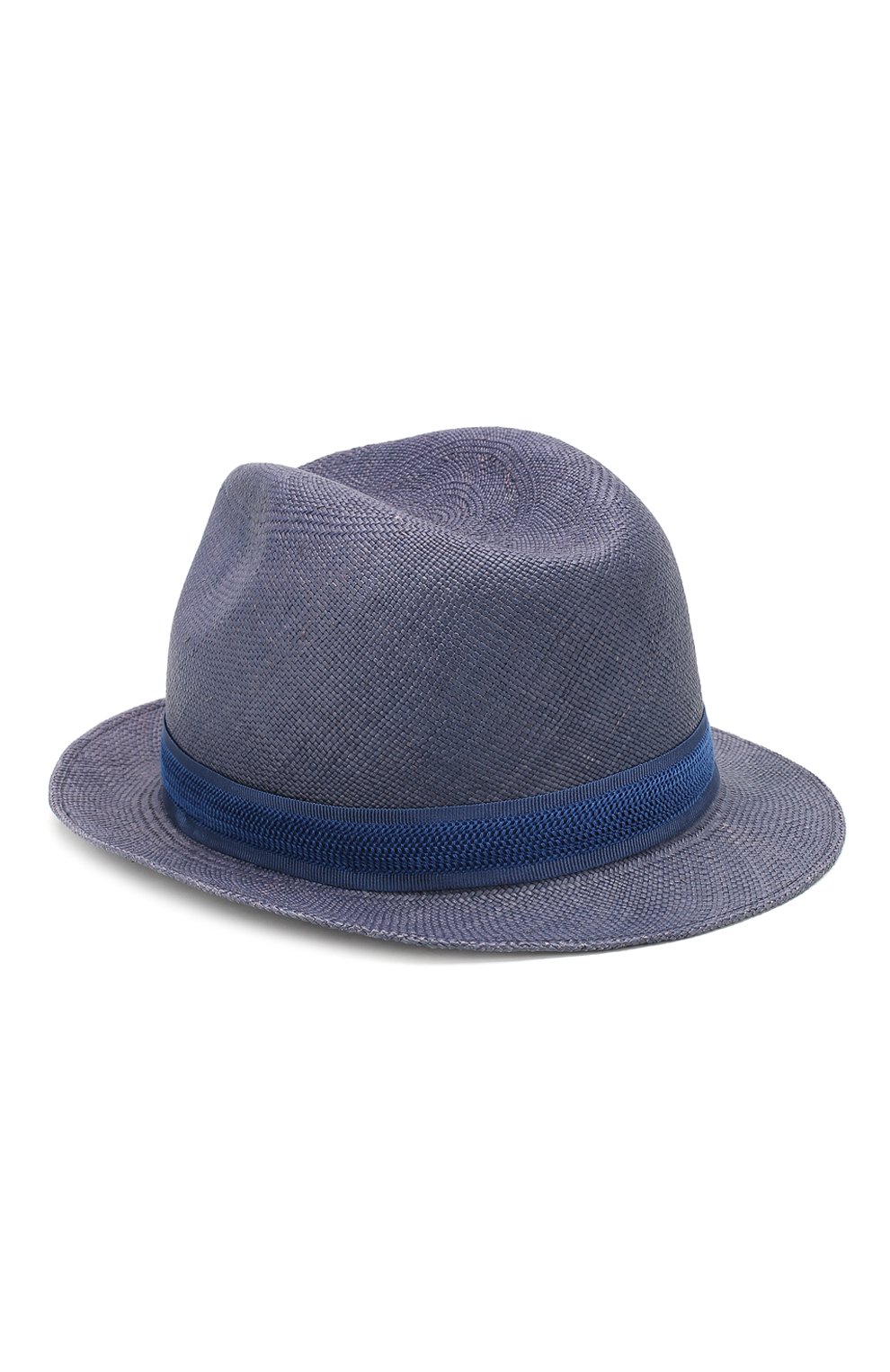 Женская шляпа mia LORO PIANA синего цвета, арт. FAF6732 | Фото 2 (Материал сплава: Проставлено, Проверено; Нос: Не проставлено; Материал: Растительное волокно; Статус проверки: Проверено, Проверена категория)