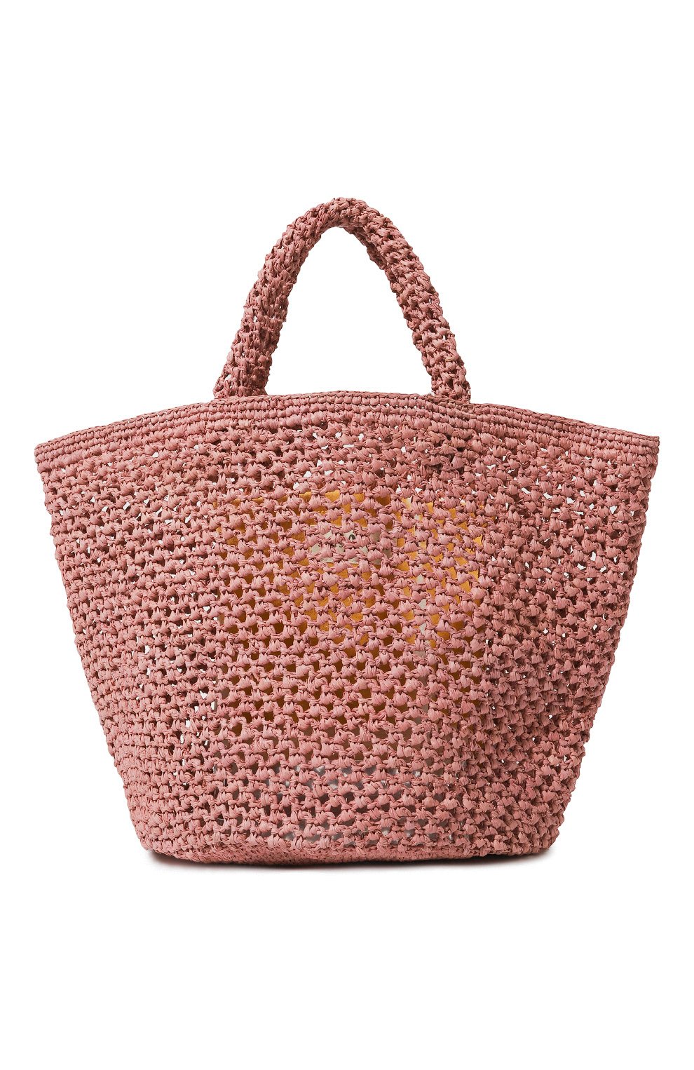 Женская сумка SANS-ARCIDET розового цвета, арт. KAPITY LACY-K/M | Фото 1 (Женское Кросс-КТ: Сумка-пляжные сумки; Материал сплава: Проставлено; Материал: Растительное волокно; Драгоценные камни: Проставлено; Размер: large)