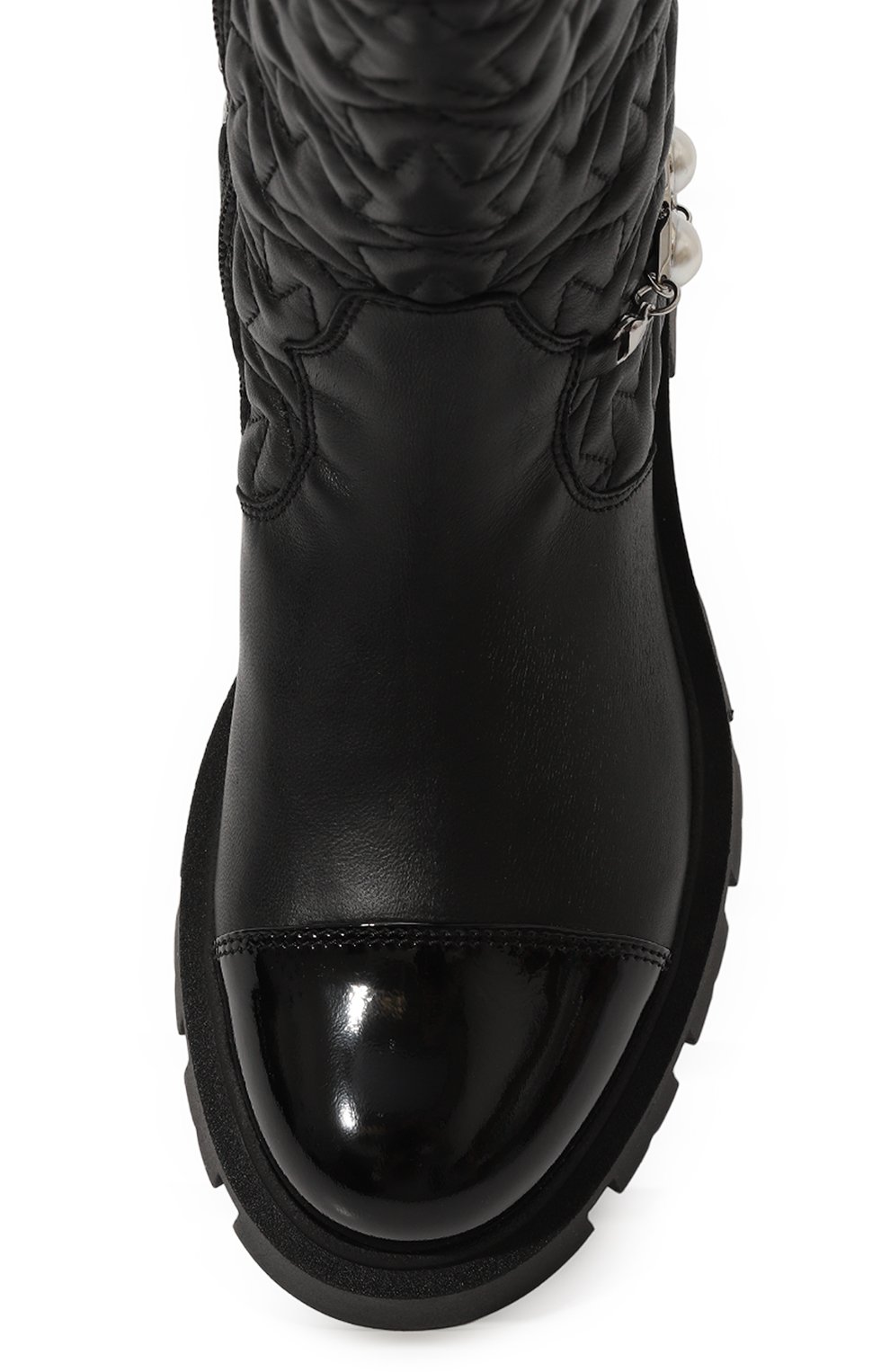 Детские кожаные боти нки MISSOURI черного цвета, арт. 85976 A/27-30 | Фото 4 (Материал сплава: Проставлено; Нос: Не проставлено; Материал внутренний: Текстиль)