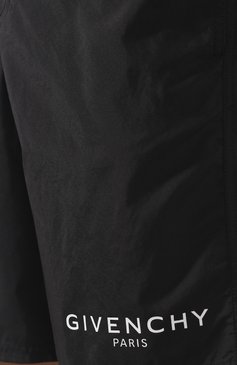 Мужские плавки-шорты GIVENCHY черного цвета, арт. BMA0051Y5N | Фото 5 (Кросс-КТ: Пляж; Принт: Без принта; Материал внешний: Синтетический материал, Полиэстер; Материал сплава: Проставлено, Проверено; Нос: Не проставлено; Мужское Кросс-КТ: плавки-шорты; Материал подклада: Синтетический материал; Статус п�роверки: Проверено, Проверена категория)