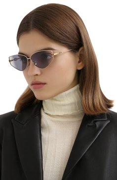 Женские солнцезащитные очки DIOR EYEWEAR золотого цвета, арт. DI0RGIPSY2 000 | Фото 2 (Региональные ограничения белый список (Axapta Mercury): RU; Тип очков: С/з; Очки форма: Узкие)