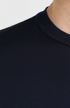 Мужская хлопковая футболка GRAN SASSO синего цвета, арт. 60155/74000 | Фото 5 (Принт: Без принта; Рукава: Короткие; Длина (для топов): Стандартные; Мужское Кросс-КТ: Футболка-одежда; Материал внешний: Хлопок; Стили: Кэжуэл)
