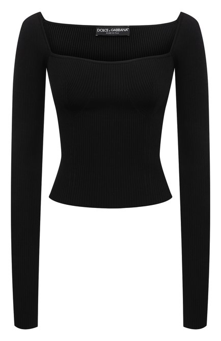 Женский пуловер из вискозы DOLCE & GABBANA черного цвета по цене 120500 руб., арт. FXG67T/JAIFJ | Фото 1