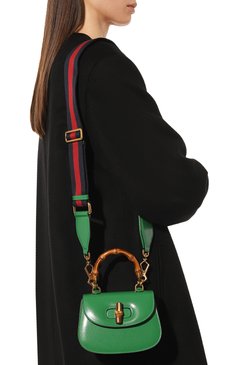 Женская сумка gucci bamboo 1947 mini GUCCI зеленого цвета, арт. 686864 10ODT | Фото 8 (Сумки-технические: Сумки top-handle; Материал: Натуральная кожа; Материал сплава: Проставлено; Размер: mini; Ремень/цепочка: На ремешке; Драгоценные камни: Проставлено)