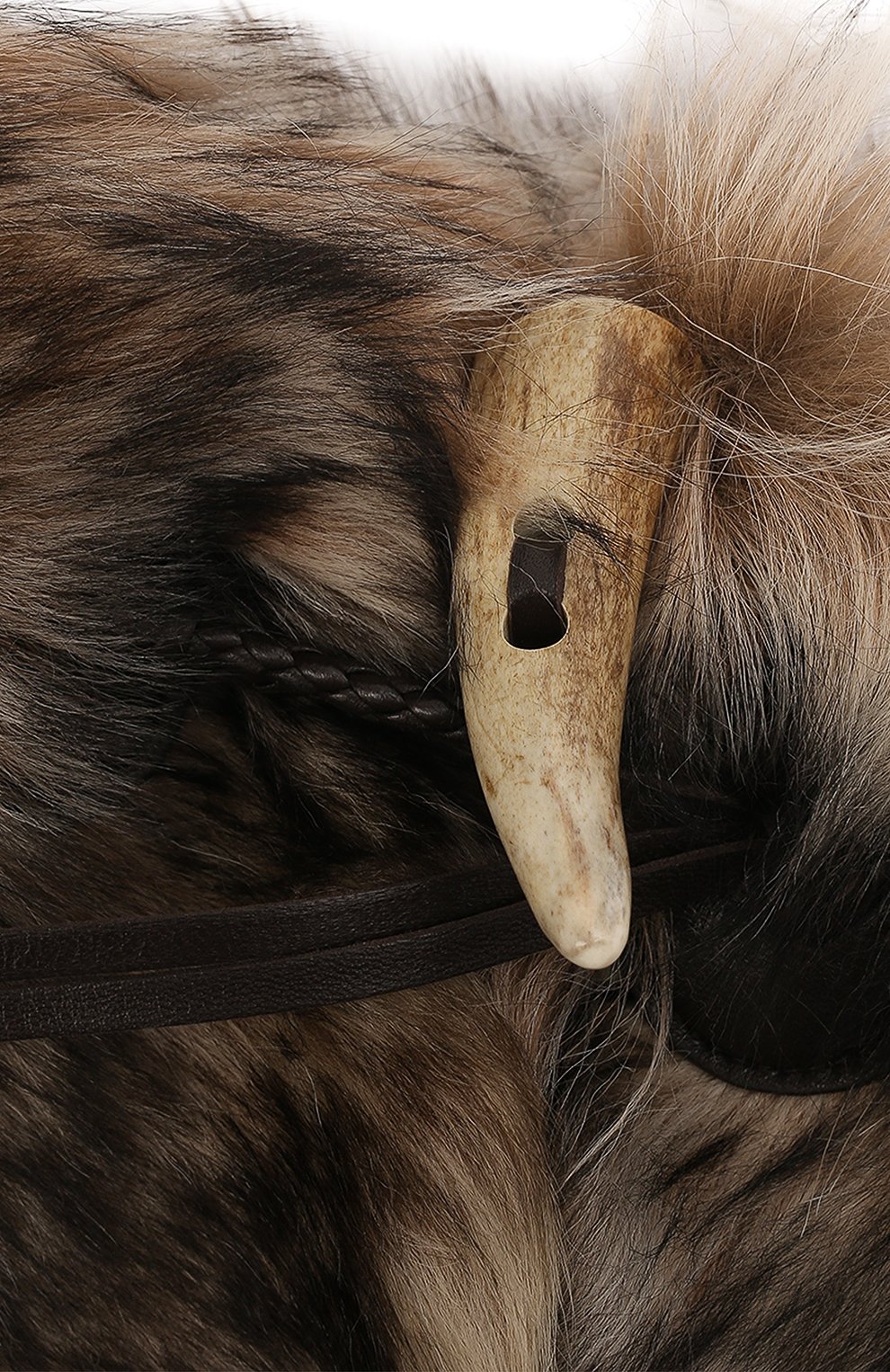 Женский шарф из овчины RALPH LAUREN темно-бежевого цвета, арт. 434860281 | Фото 4 (Материал: Натуральный мех)