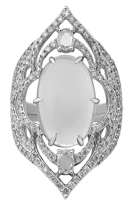 Женские кольцо SUTRA JEWELS бесцветного цвета, арт. SJR1102 MS | Фото 2 (Материал сплава: Белое золото; Драгоценные камни: Другие, Бриллианты)