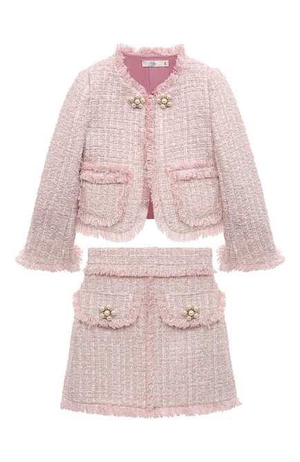 Детский костюм из жакета и юбки ZHANNA & ANNA розового цвета по цене 45000 руб., арт. ZA22043706-0109 | Фото 1