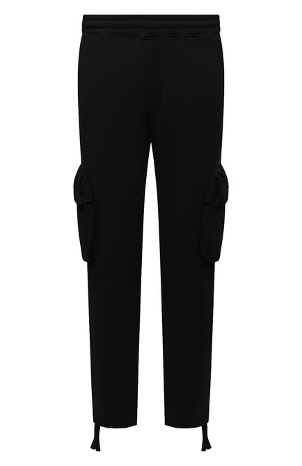 Мужские хлопковые брюки-карго OFF-WHITE черного цвета, арт. 0MCH036F21FLE004 | Фото 1 (Материал внешний: Хлопок; Силуэт М (брюки): Карго; Случай: Повседневный; Стили: Гранж; Длина (брюки, джинсы): Стандартные)