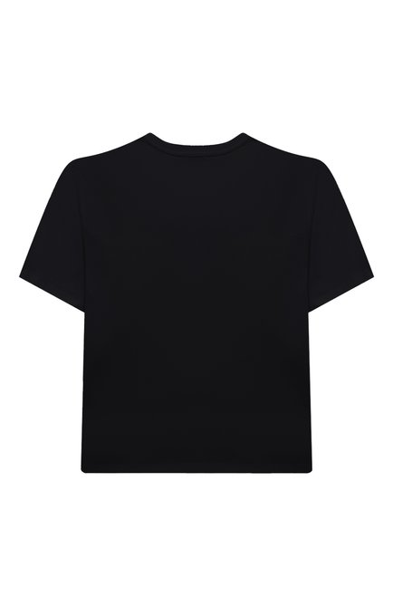 Детская хлопковая футболка MOSCHINO черного цвета, арт. HQM03R/LAA20/4A-8A | Фото 2 (Материал внешний: Хлопок; Материал сплава: Проставлено; Драгоценные камни: Проставлено; Рукава: Короткие)
