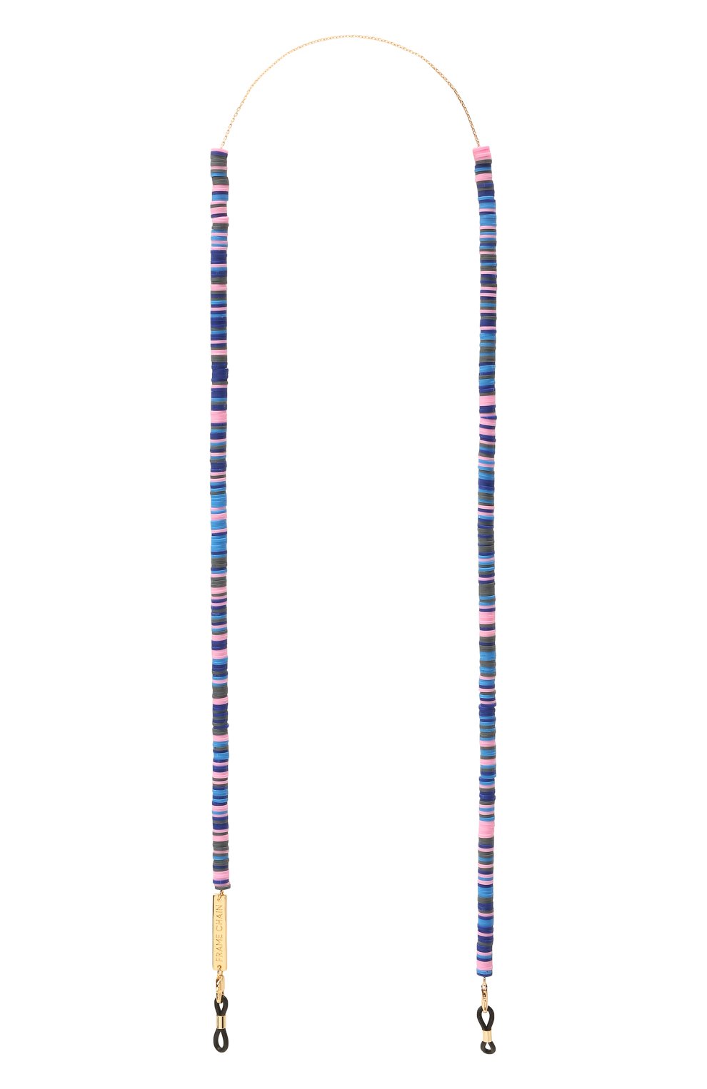 Женские цепочка для очков FRAME CHAIN синего цвета, арт. CANDY RAIN BLUE IN YELL0W G0LD | Фото 1 (Тип очков: Цепочка; Региональные ограничения белый список (Axapta Mercury): RU)