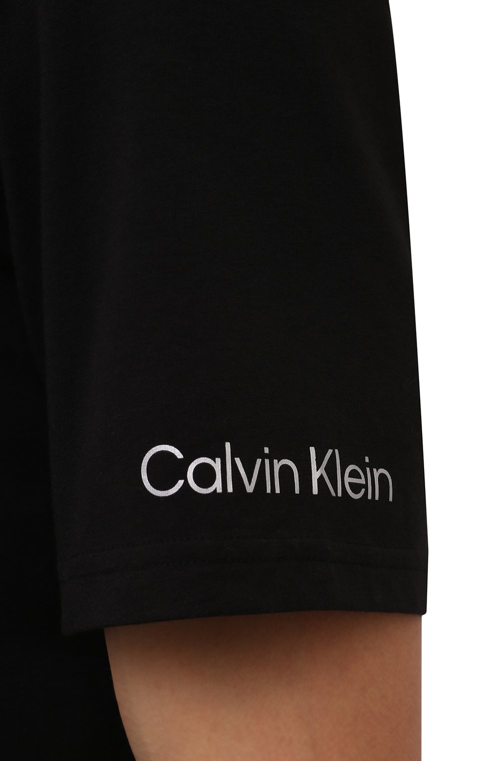 Мужская футболка CALVIN KLEIN черного цвета, арт. NM2192E | Фото 5 (Кросс-КТ: домашняя одежда; Рукава: Короткие; Материал внешний: Синтетический материал, Хлопок; Длина (для топов): Стандартные)